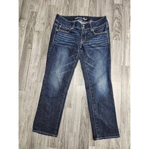 (3/$35) American Eagle Jeans Womens 6 Stretch Artist Bootcut Cropped Denim Pants
